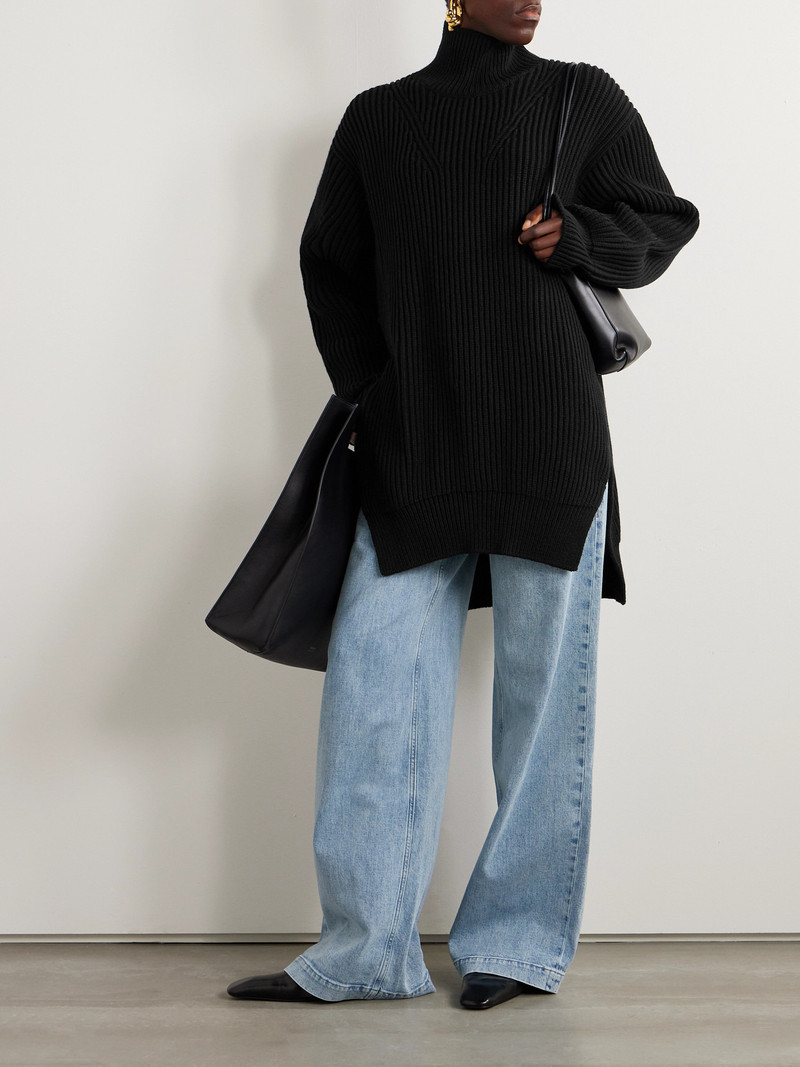 Jil Sander Oversized Ribbed Wool Turtleneck Sweater outlook