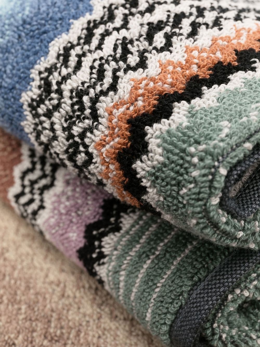 zig-zag print towel set - 2