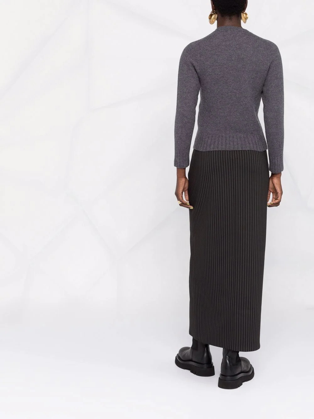 knitted long-sleeve wool jumper - 4