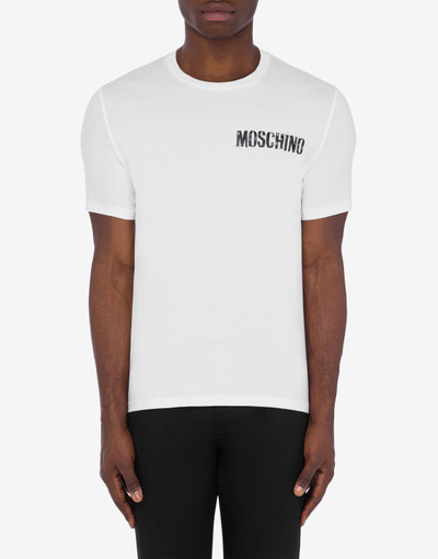 Moschino BIKER LOGO STRETCH JERSEY T-SHIRT outlook