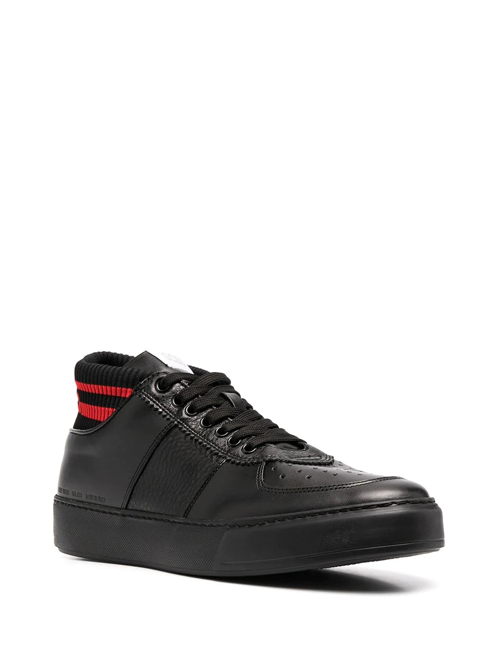 sock panelled leather sneakers - 2