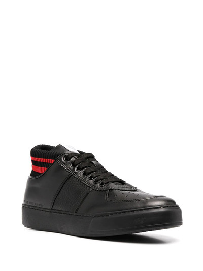 GCDS sock panelled leather sneakers outlook