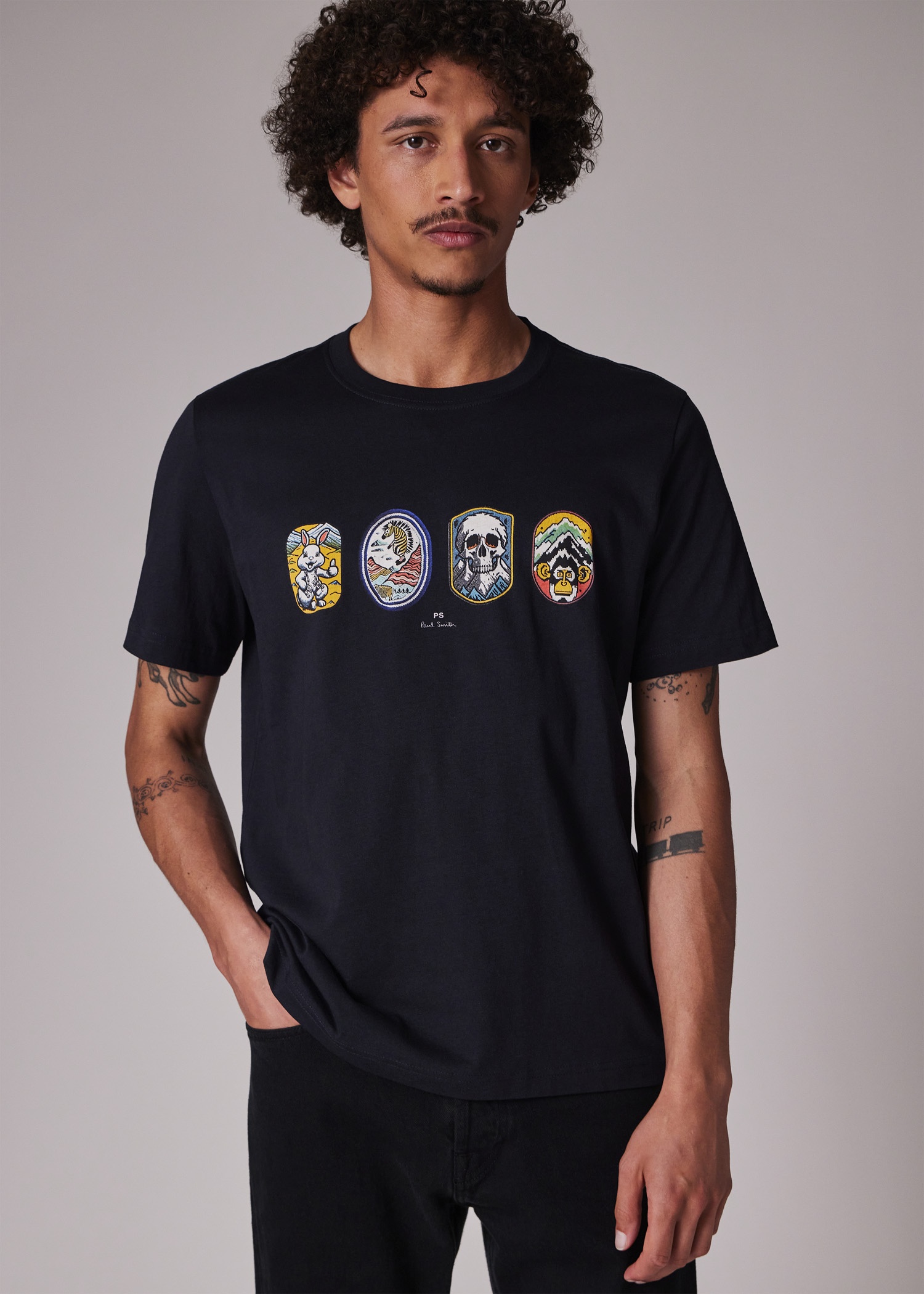 Navy 'Badges' T-Shirt - 4