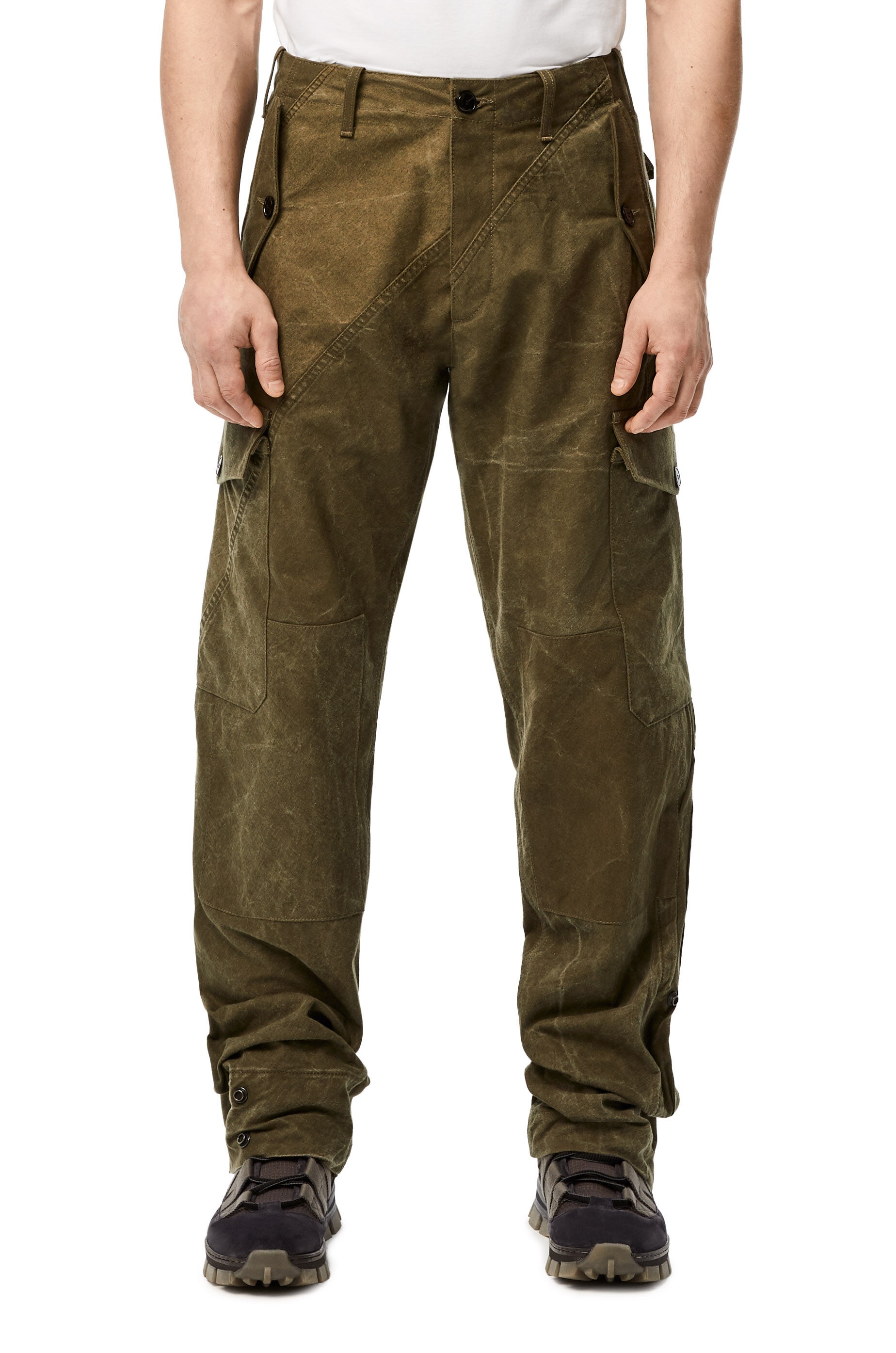 Military tent cargo trousers in cotton - 3