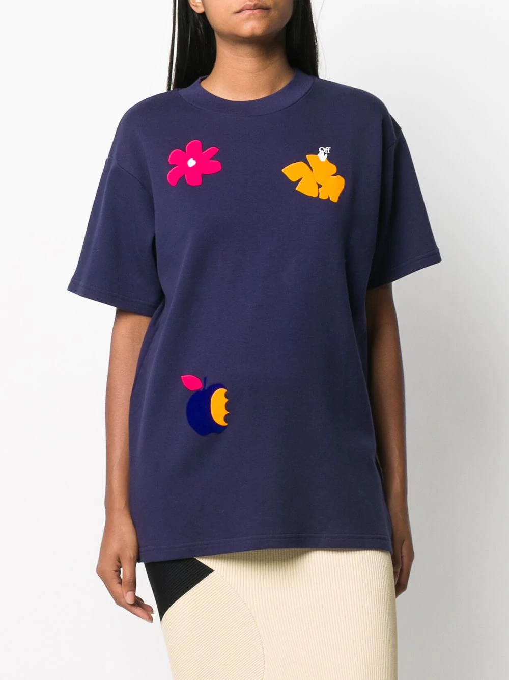 Arrows-motif floral-print T-shirt - 4