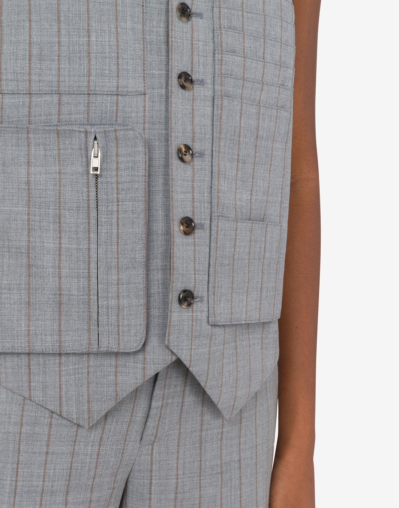 WOOL PINSTRIPE WAISTCOAT OFFICE INSPIRATION 3