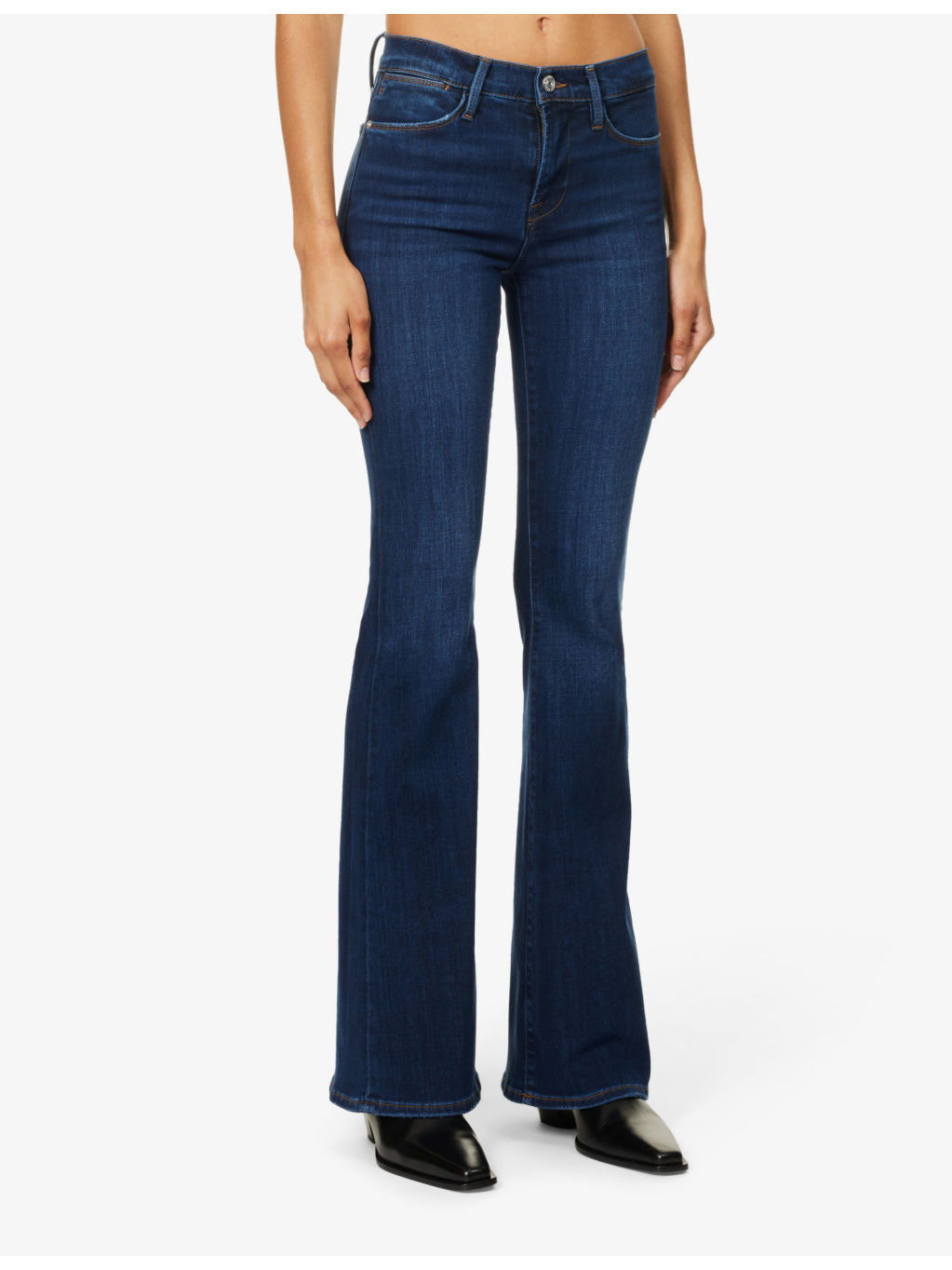 Le High Flare slip-pocket high-rise flare-leg stretch-denim jeans - 3
