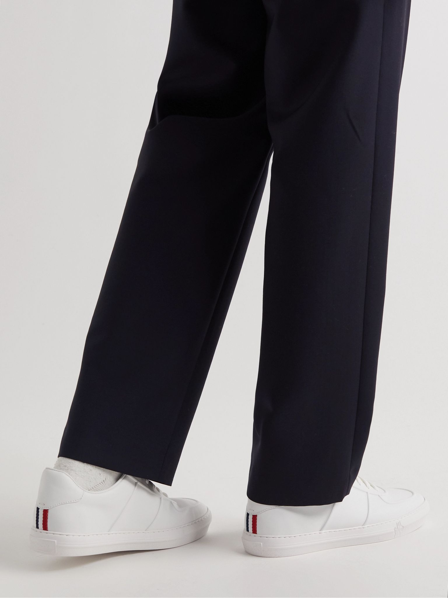 Neue York Logo-Appliquéd Leather Sneakers White - 3
