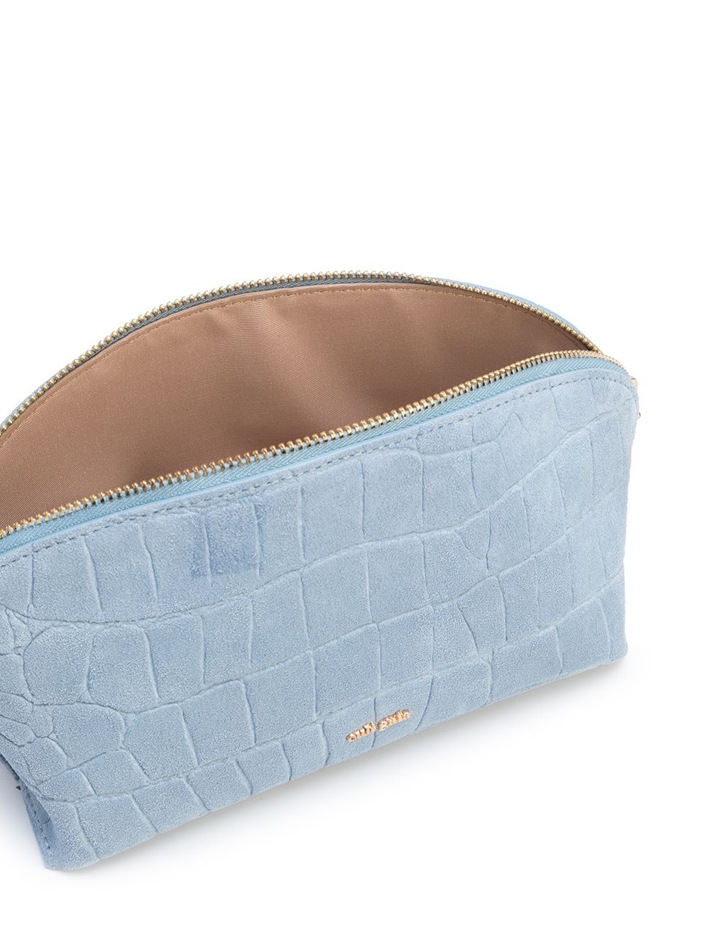 Alba crocodile-embossed sude cosmetic case - 4