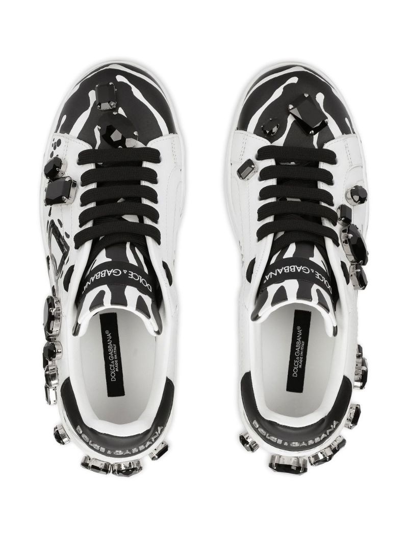all-over logo-print low-top sneakers - 4