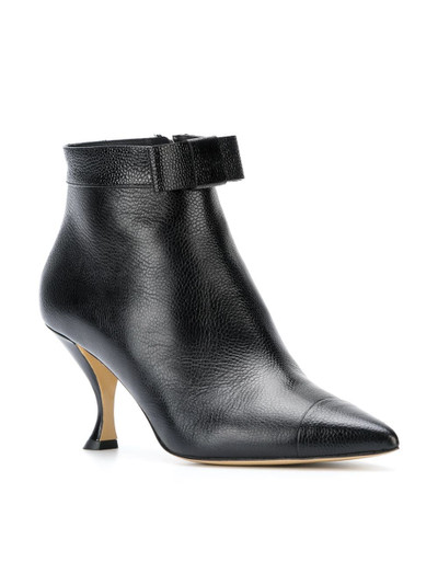 Thom Browne Bowed Curved Heel Bootie In Pebble Grain Leather outlook