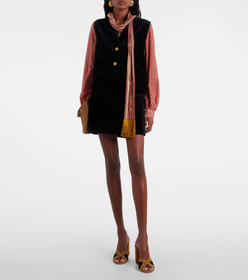 BLAZÉ MILANO Coci cotton velvet miniskirt outlook