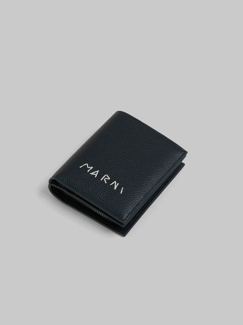 Marni BLACK LEATHER ZIP-AROUND BIFOLD WALLET WITH MARNI MENDING outlook