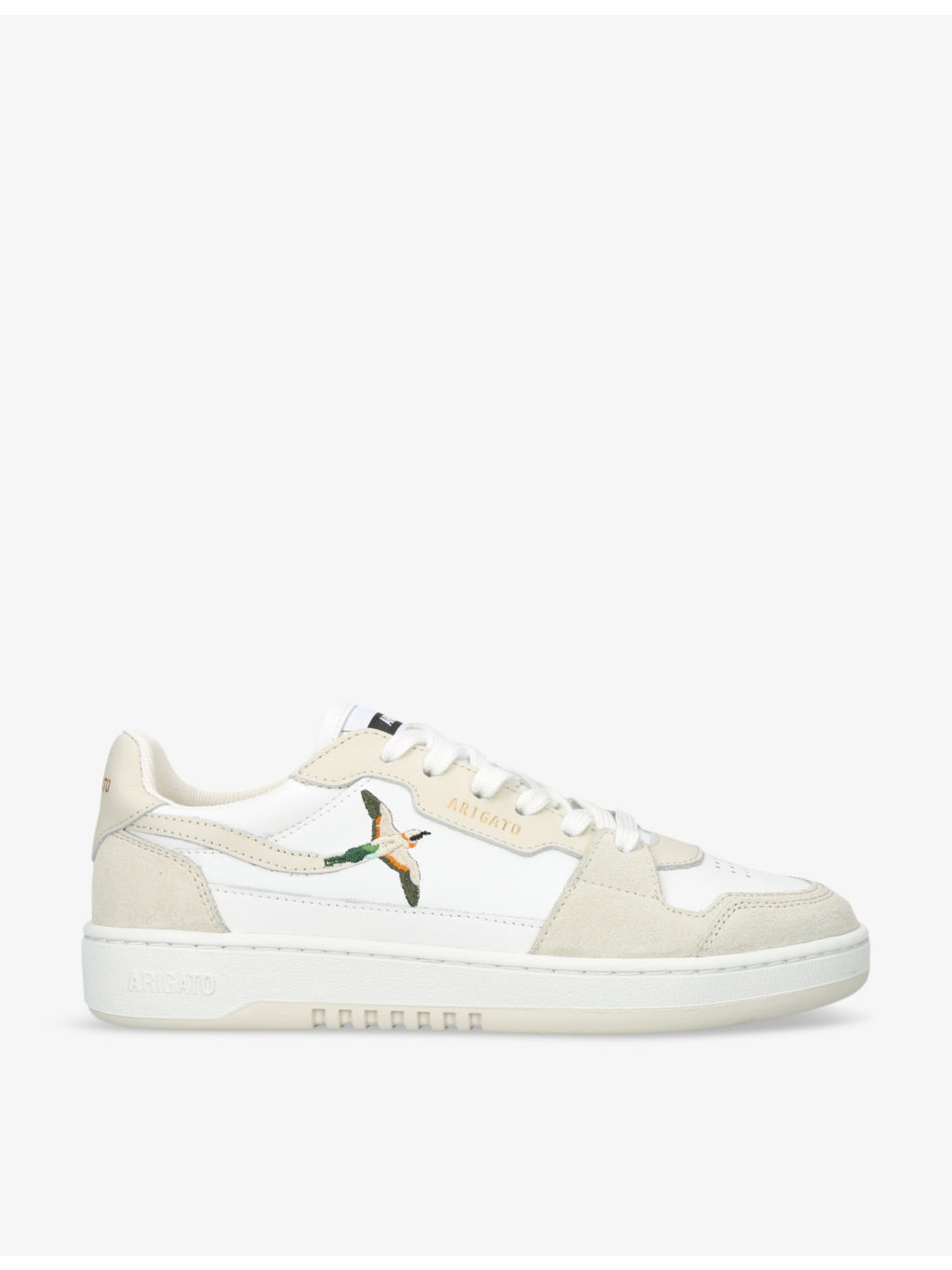Dice Lo bird-motif leather and suede low-top trainers - 1