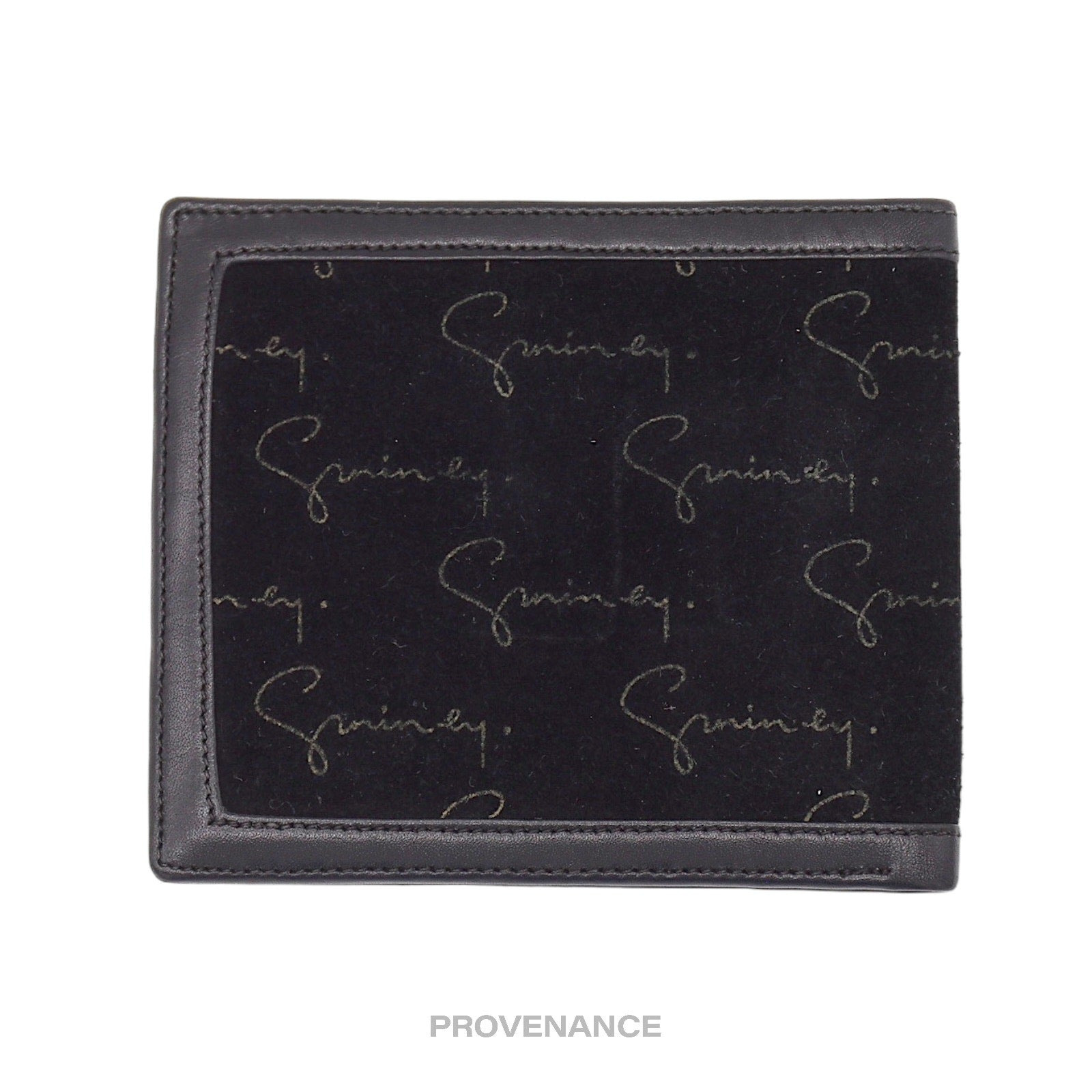 Givenchy Script Bifold Wallet - Black Suede - 2
