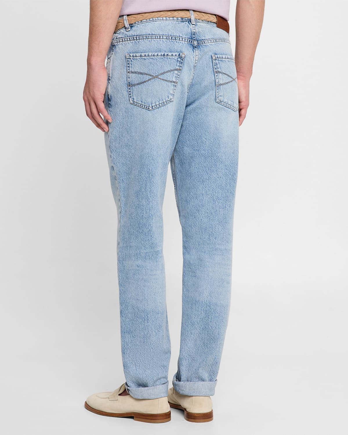 Men's Slim Light-Wash Denim Jeans - 3