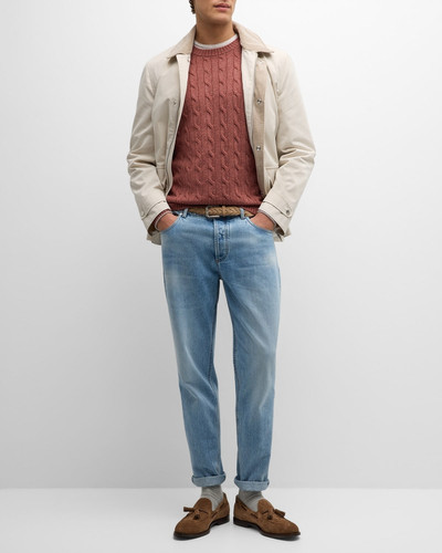 Brunello Cucinelli Men's Slim Light-Wash Denim Jeans outlook