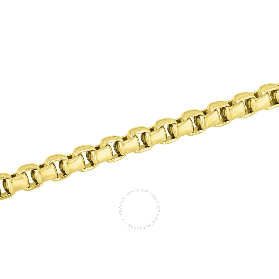 Robert Alton - Robert Alton Stainless Steel Rounded Box Link Yellow Finish Bracelet - 2