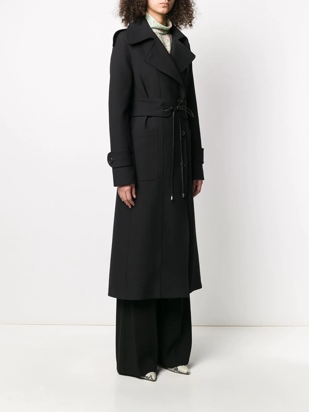 tie-waist single breasted trench coat - 3