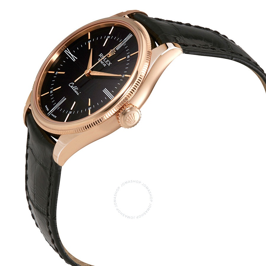 Rolex Cellini Black Dial 18 Carat Everose Gold Automatic Men's Watch 50505BKSL - 2