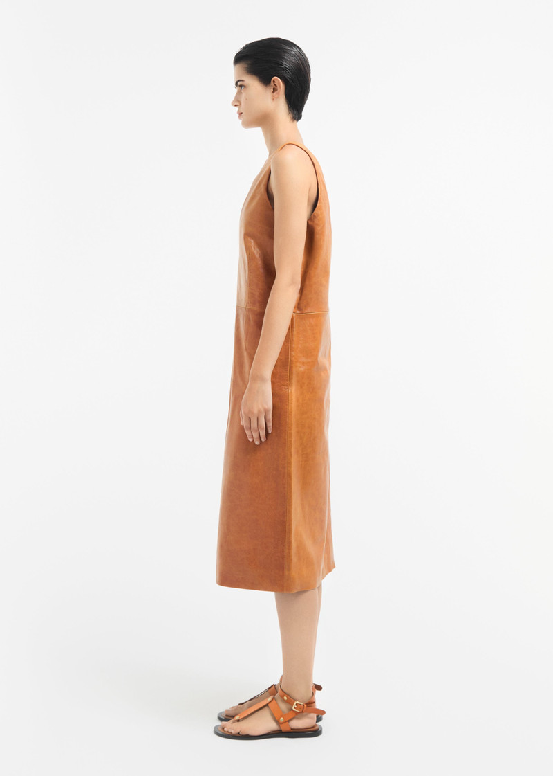 V-Neck Dress in Leather 4