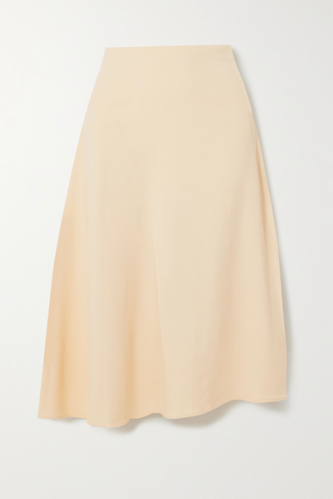 Asymmetric twill midi skirt - 1