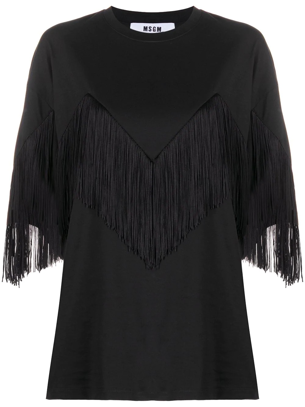 fringed T-shirt - 1