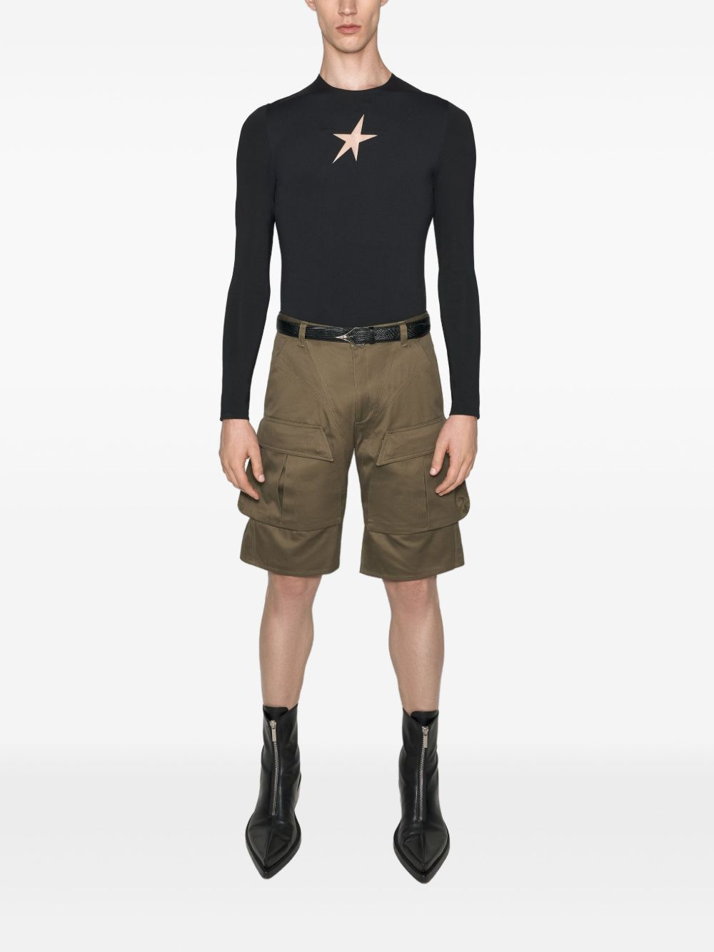 buckle-straps cargo shorts - 2