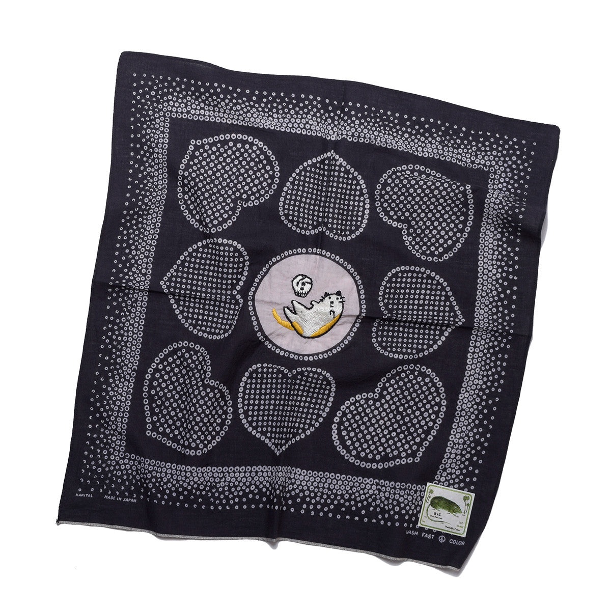 Fastcolor Selvedge Bandana Love Cat Embroidery - 5