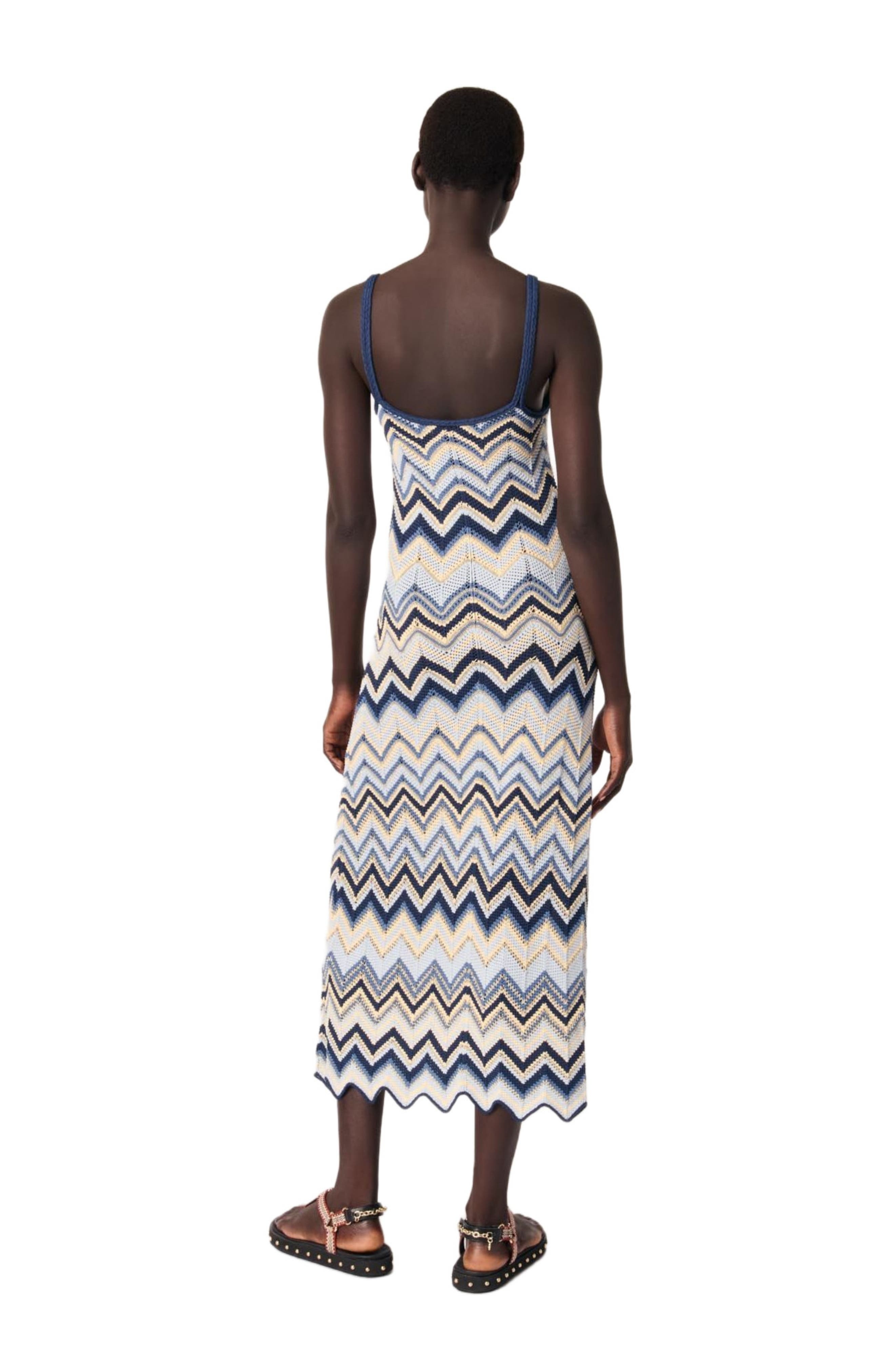 maje Crochet-knit maxi dress in Blue /Ecru at Nordstrom - 2