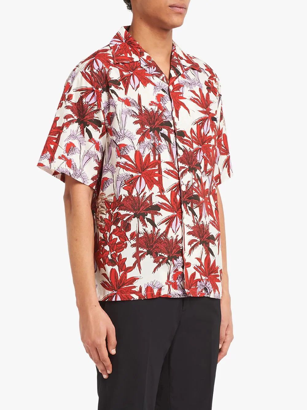 palm tree-printed shirt - 3