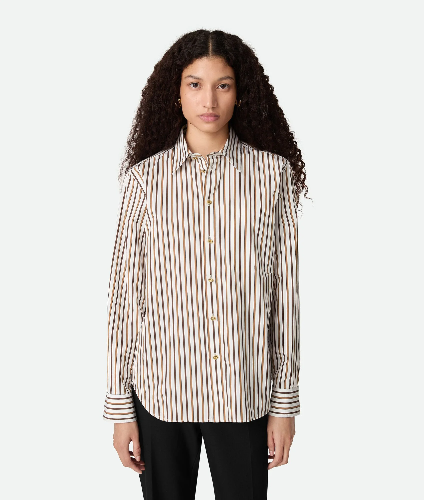 Striped Cotton Poplin Shirt - 1