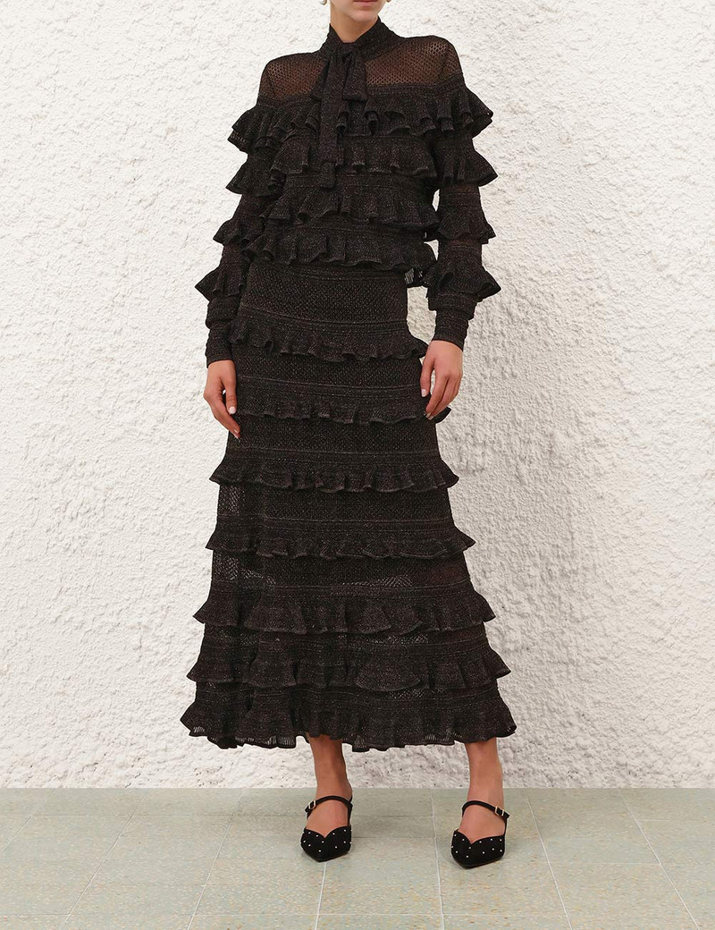 Zimmermann REBELLION FRILL MIDI SKIRT outlook