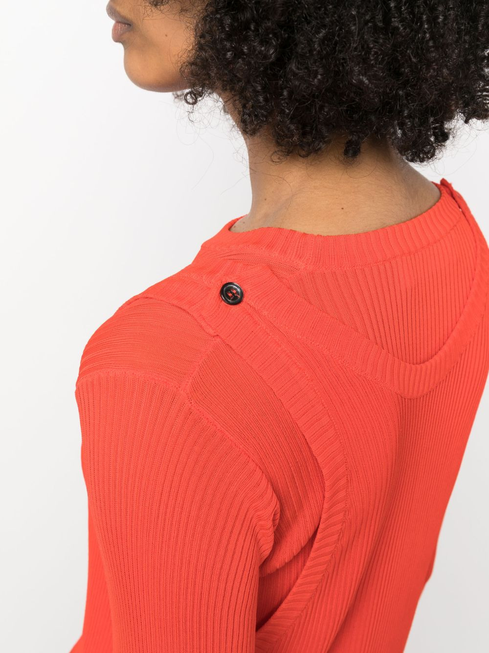 layered-effect ribbed-knit jumper - 5