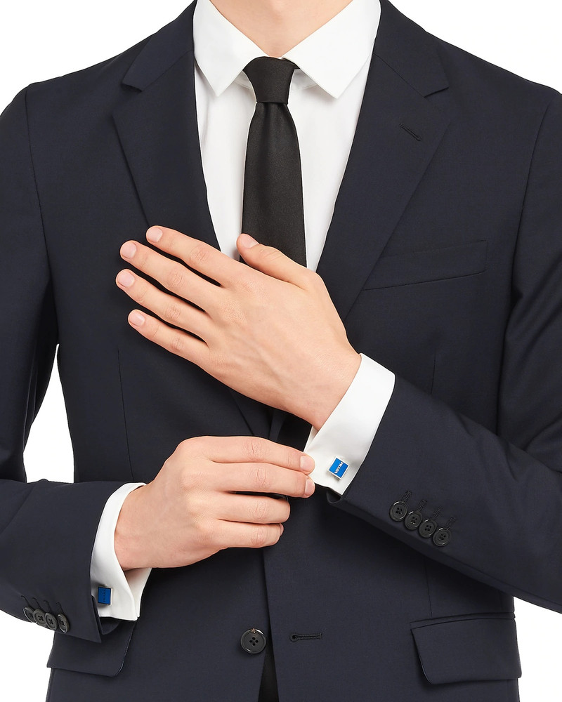 Prada Silver And Enamel Cufflinks outlook