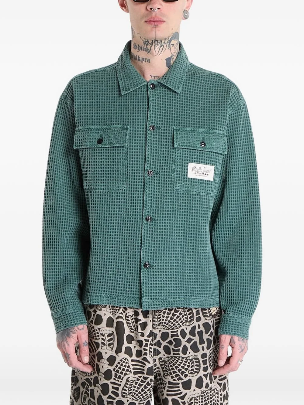 waffle-knit shirt - 1