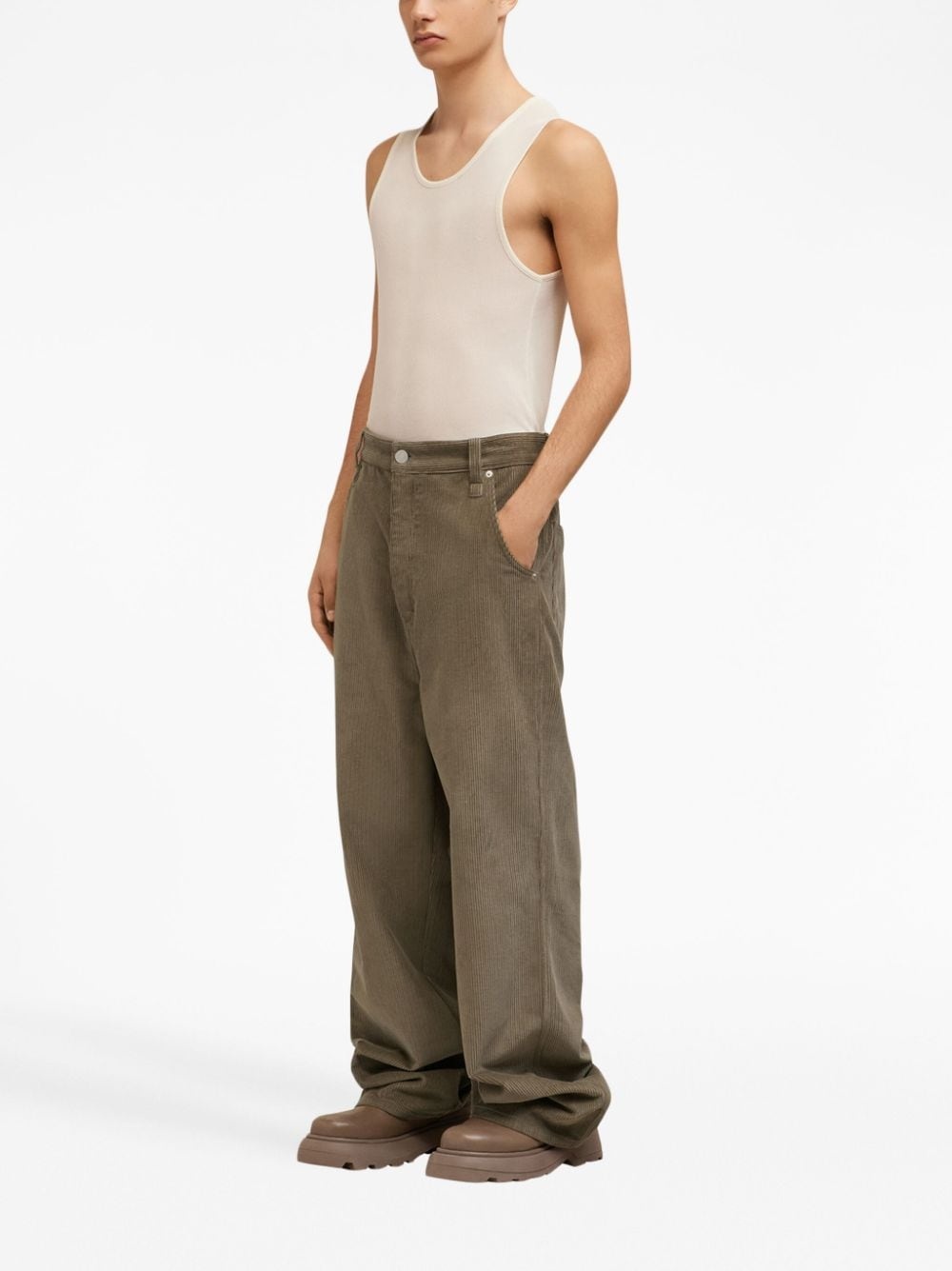 corduroy straight trousers - 3