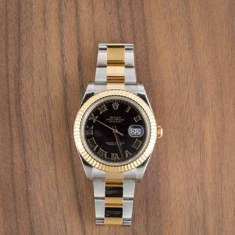 Pre-owned Rolex Datejust II Ref 116333 Black Roman Dial - 6