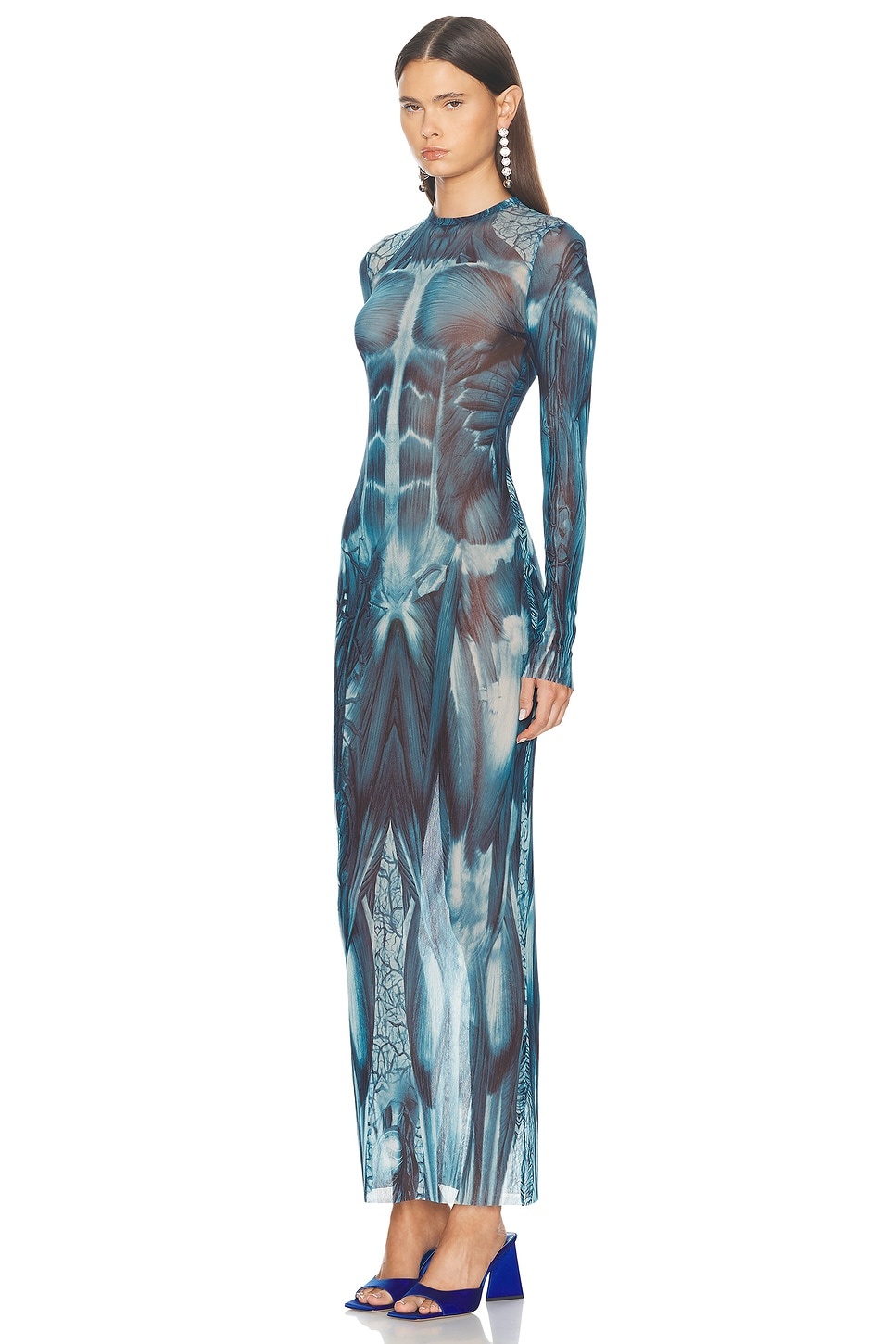Ecorche Mesh Long Printed Dress - 3
