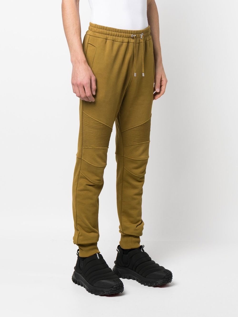 flocked-logo organic cotton track trousers - 3