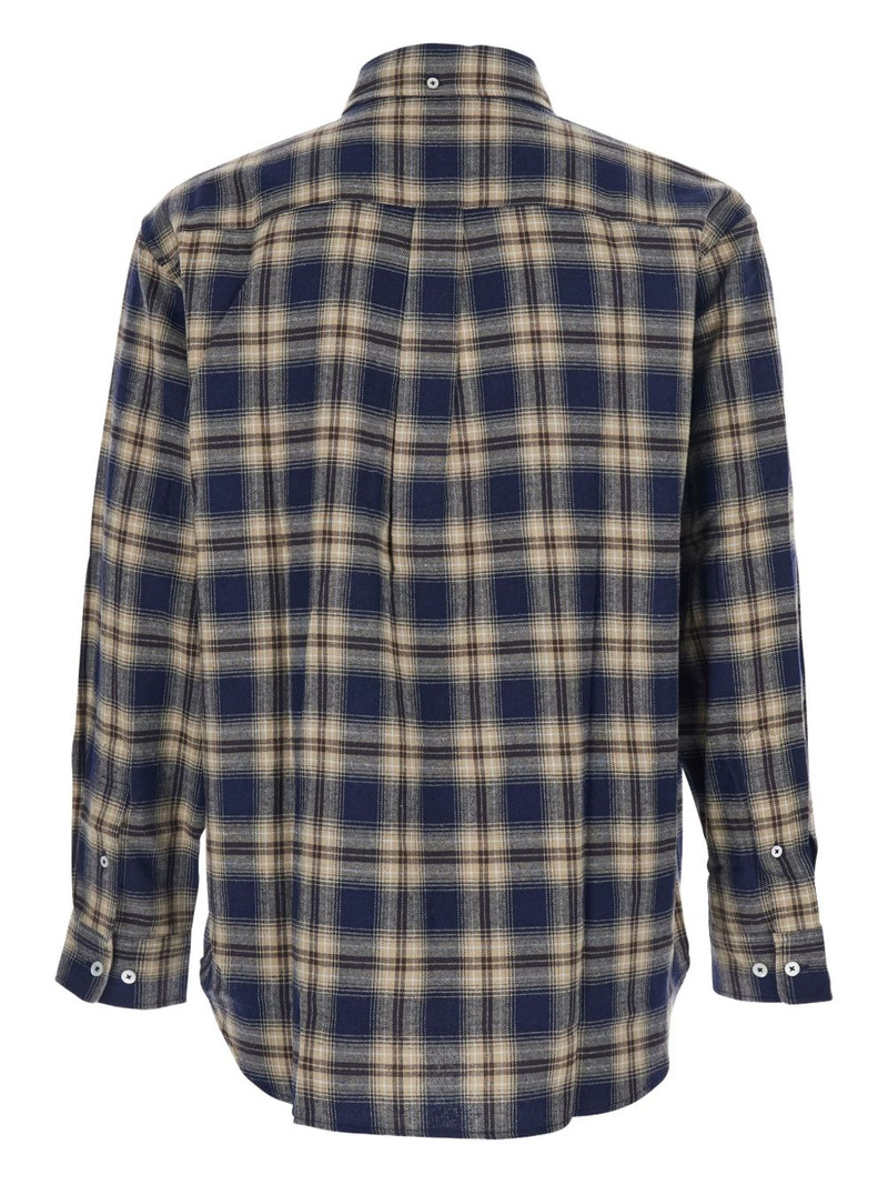 Dunst logo-patch striped shirt outlook