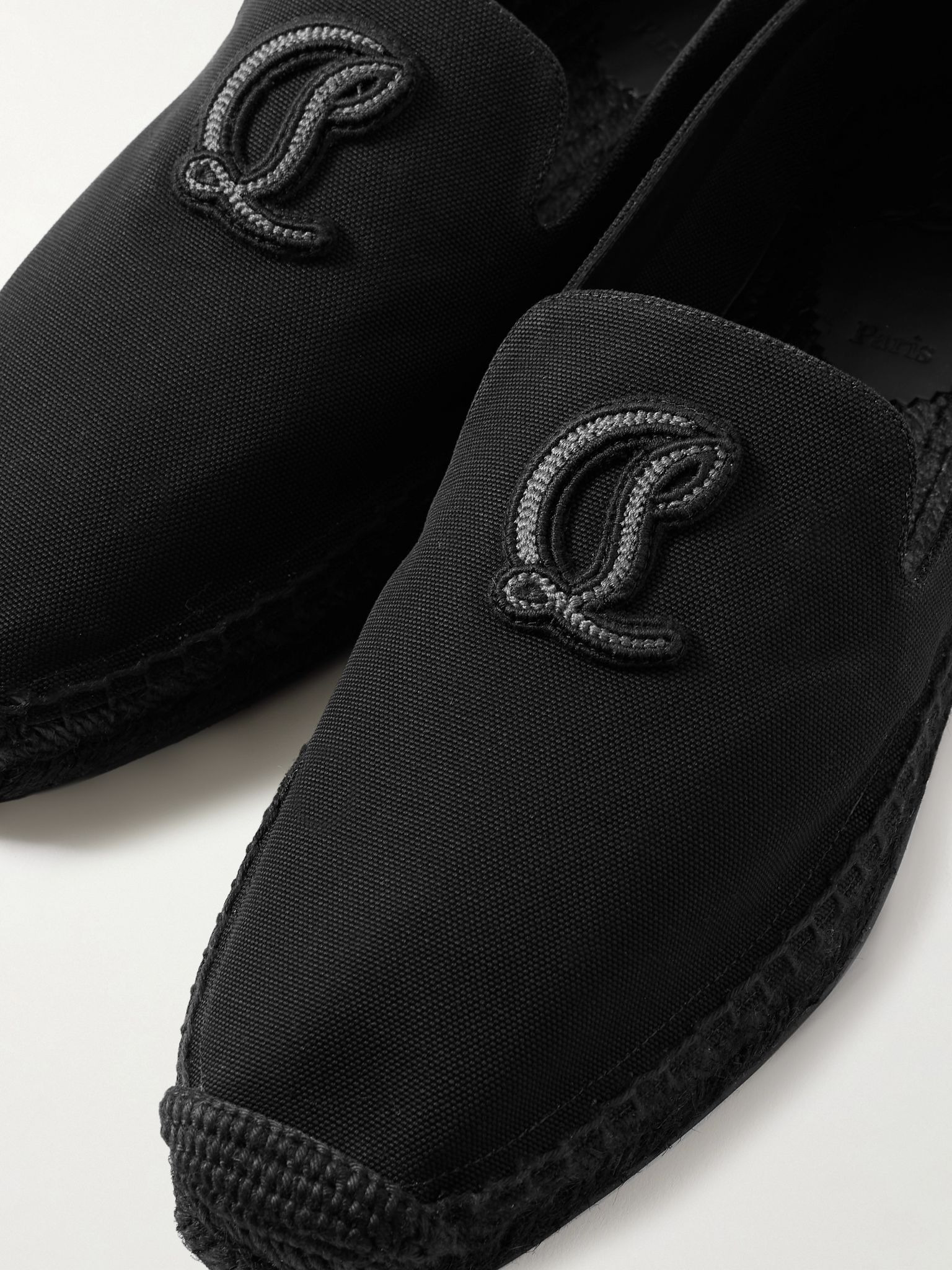 Nanou Logo-Appliquéd Canvas Espadrilles Black - 5