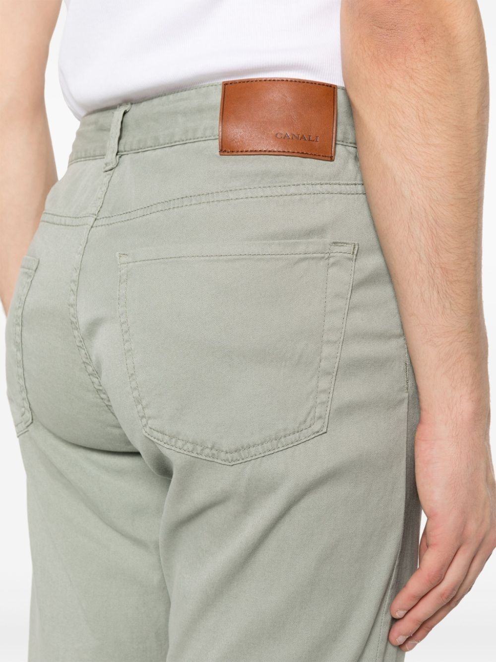 twill lyocell-blend trousers - 5