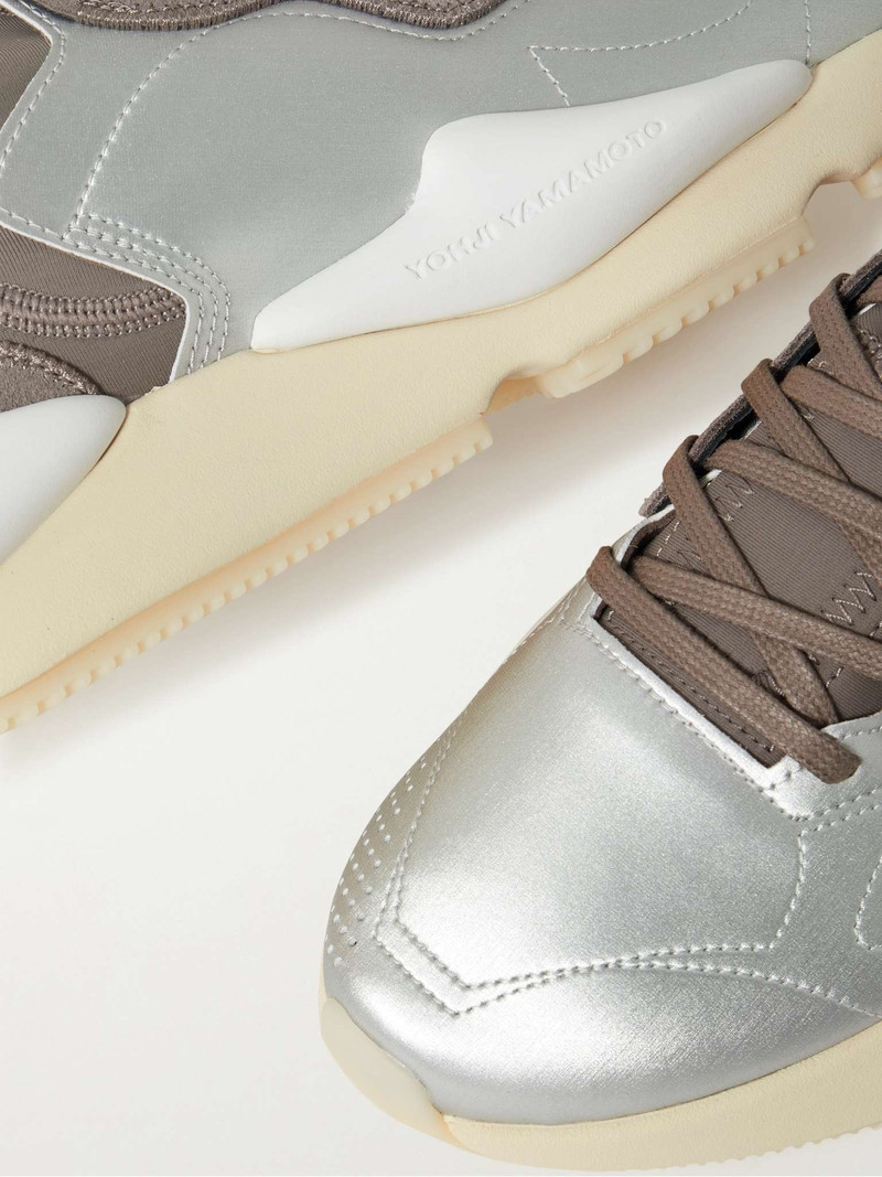Kaiwa Neoprene-Trimmed Full-Grain Leather Sneakers 6