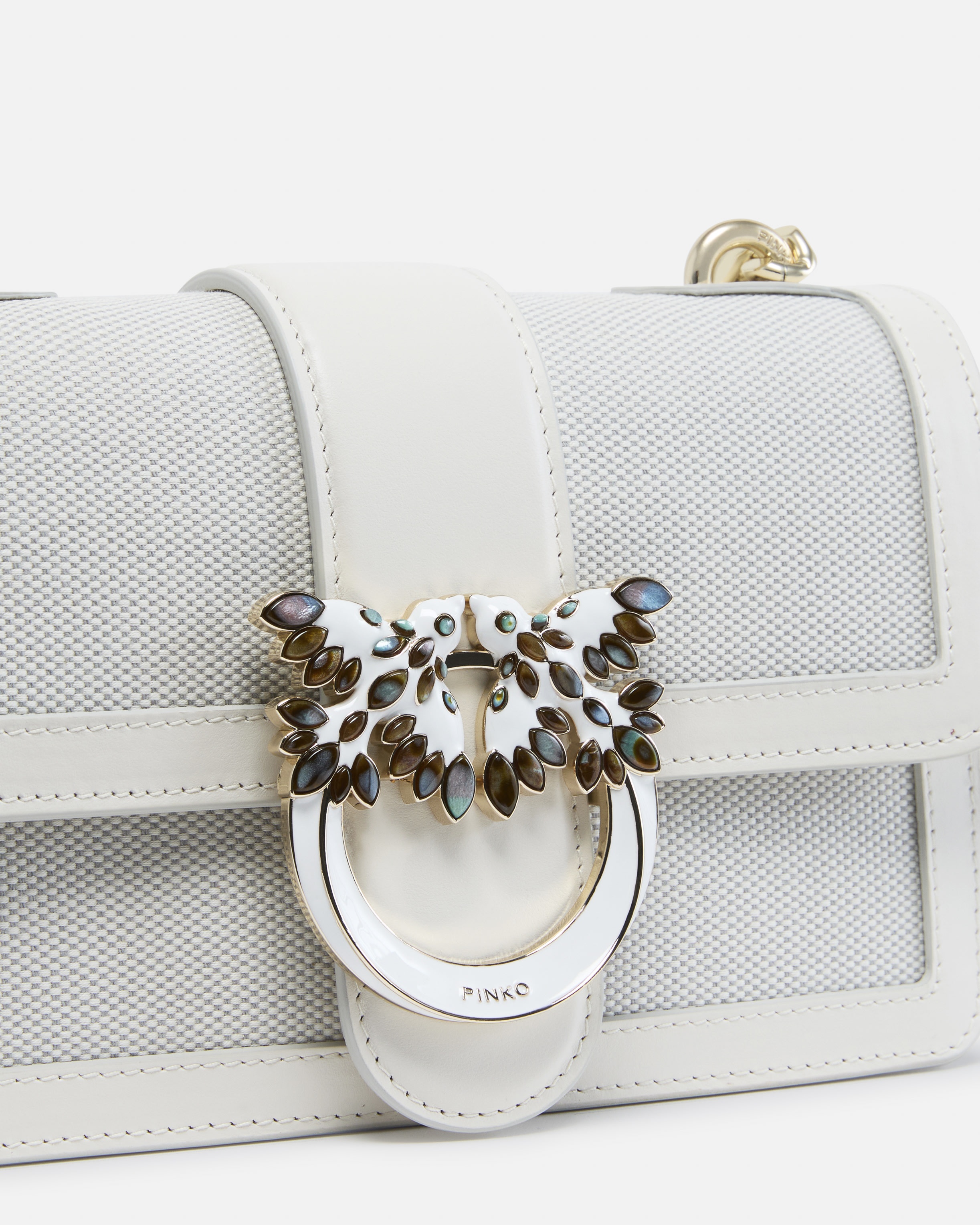 LOVE BAG MINI CROSSBODY BAG WITH LEATHER PIPING - 3