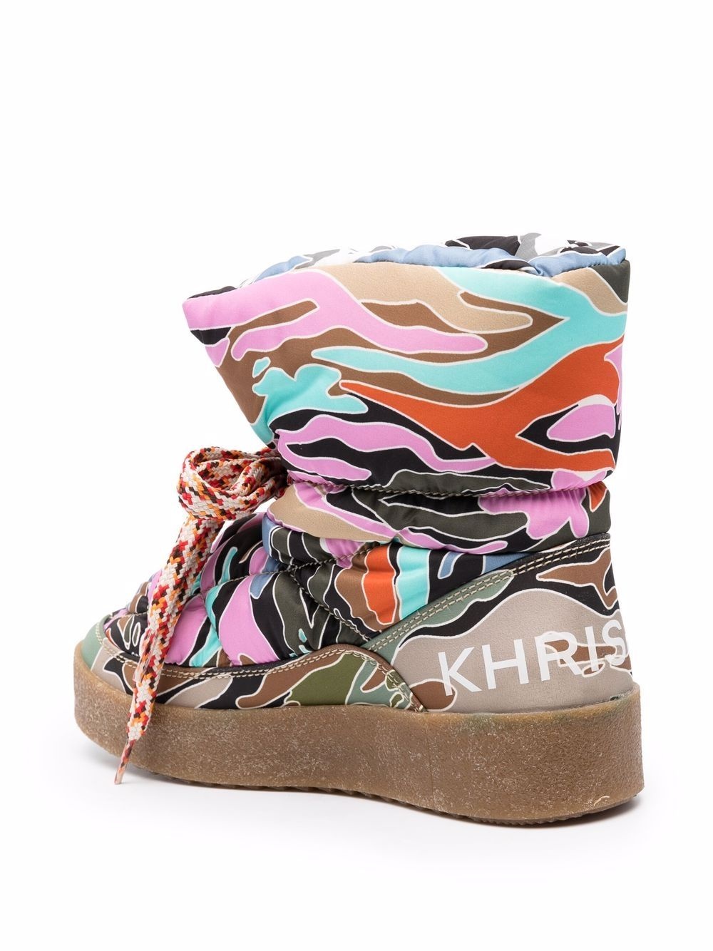 padded camouflage-print boots - 3