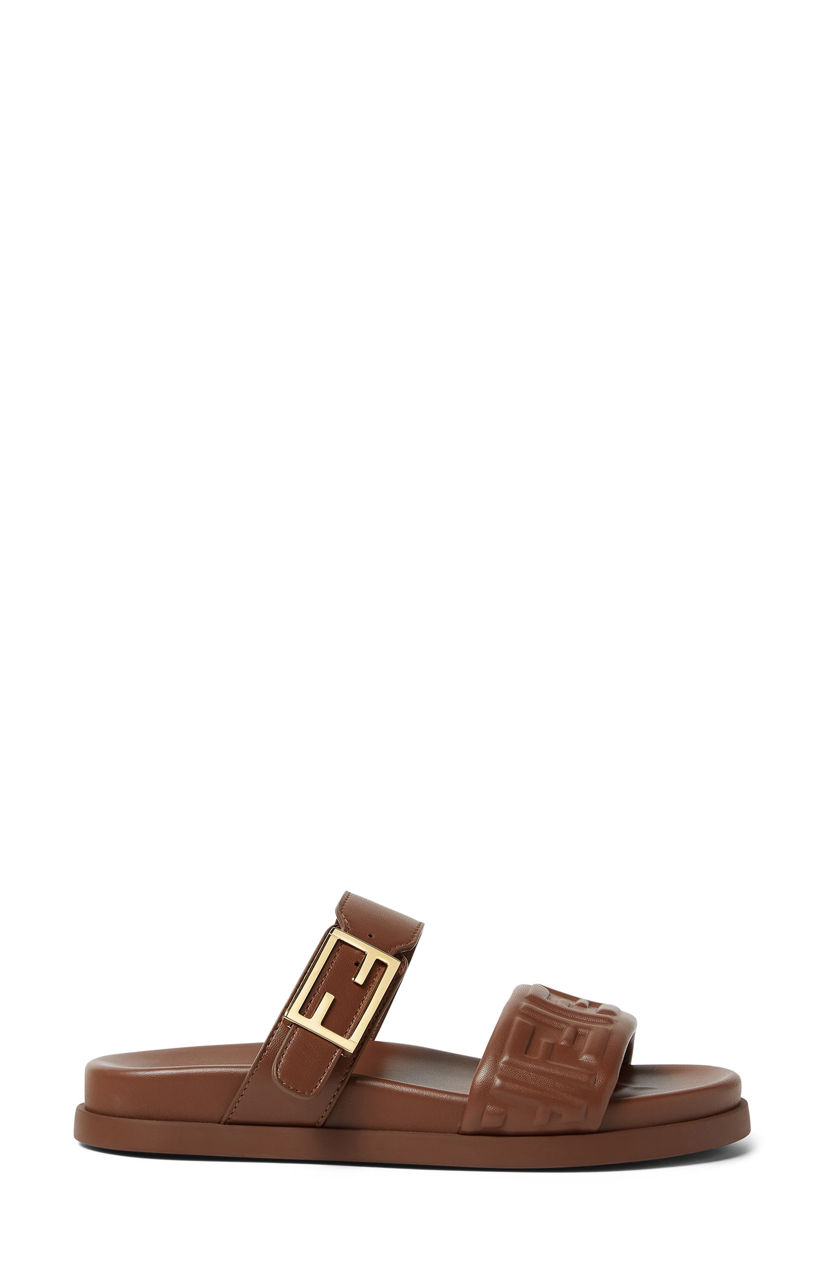 Fendi Feel FF Double Band Sandal in Brown at Nordstrom - 2