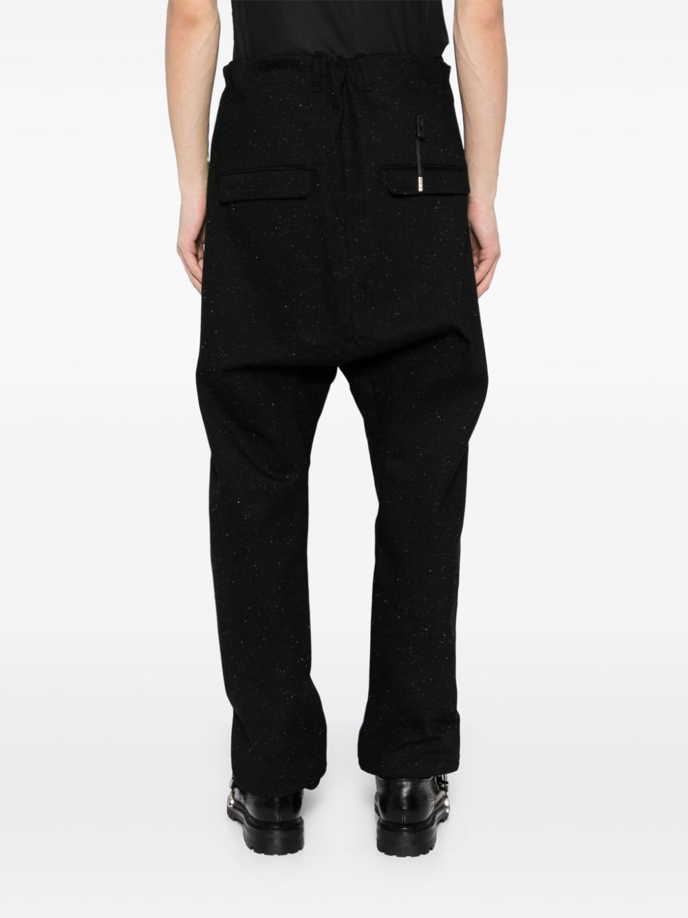 dyed drop-crotch trousers - 4