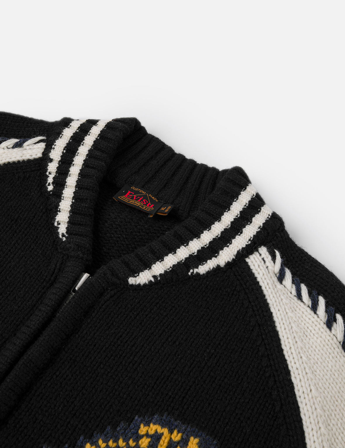 Henohenomohe Godhead Intarsia Knit Relax Fit Cardigan - 9