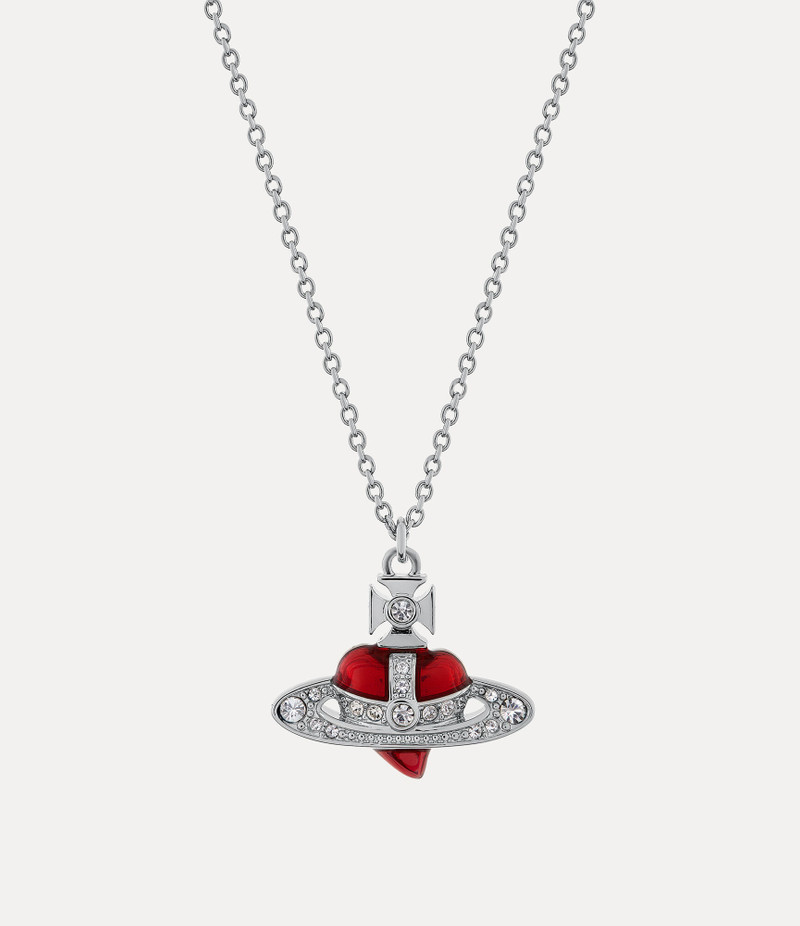 NEW DIAMANTE HEART PENDANT NECKLACE - 1
